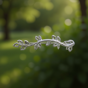 Boucles d'oreilles classiques en argent 925 avec motif végétal pour femmes, couleur or blanc, bijoux à porter au quotidien - Product Image 2