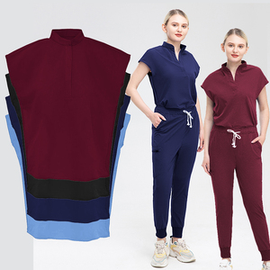 Ensemble de blouses d'hôpital pour femmes, modernes, extensibles, hautement élastiques, à séchage rapide, à manches courtes, uniforme de médecin, robe chirurgicale - Product Image 1