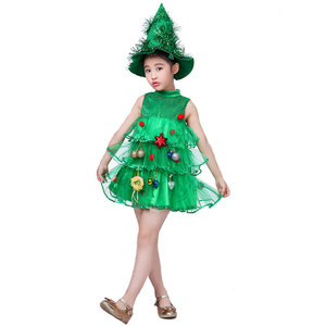 Di alta qualità di natale bambini su misura bambino con volant Dress bambine festa <span class=keywords><strong>verde</strong></span> abiti - Product Image 2