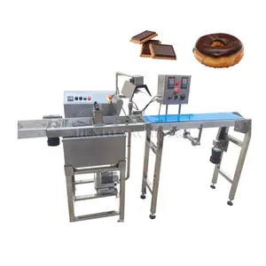 Chocolate Covered Nuts Machine / Donut Chocolate Coating Machine / Chocolate Biscuit Making Machine