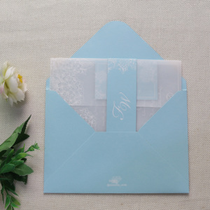 Invitation de <span class=keywords><strong>mariage</strong></span> <span class=keywords><strong>arabe</strong></span> acrylique bleu blanc sérigraphie carte de <span class=keywords><strong>mariage</strong></span> de <span class=keywords><strong>mariage</strong></span> musulman avec bande - Product Image 6