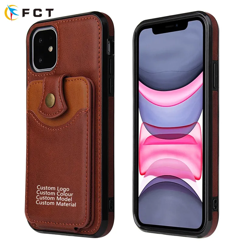 AMZ Hot card holder flip leather wallet back case for Iphone 12 Pocket wallet phone case OEM ODM factory