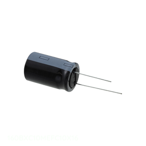 Condensador de Canal de Fabricante 10 uF 160BXC10MEFC10X16 de Orificio Pasante, Aluminio, 10UF 20% 160V, Tipo TH Radial - Product Image 1