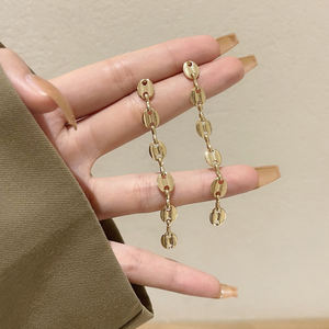 925เงินขาส่วนบุคคลหมูจมูกหัวเข็มขัดต่างหูห่วงโซ่หนึ่งต่างหูยาวหญิงต่างหูแฟชั่น - Product Image 5