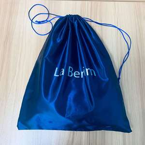 Custom Logo Silk Screen Printed CMYK Color Soft Satin Hair Bag Reusable Lingerie Dust Gift Packaging Pouch Drawstring <b>Underwear</b> - Product Image 4