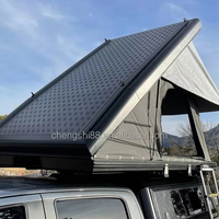 Tienda de Techo para Coche Ligera Eléctrica con Energía Solar Carcasa Rígida de Aluminio Claraboya para 3-5 Personas con Accesorio de Escalera