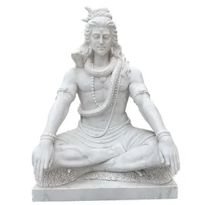Preço de fábrica Indiano Deus Hindu Shiva Estátua em Tamanho natural de Pedra de Mármore