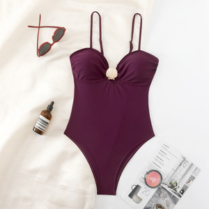 Nouveau Maillot de Bain Une Pièce Slim pour Femme Style Européen et Américain avec Décorations Métalliques – Vente en Gros pour l'Été 2026 - Product Image 5