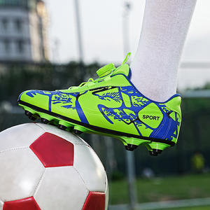 Qzjc बच्चों के फुटबॉल जूते लड़कों के फुटबॉल जूते लड़कों ने स्मूदी स्फूर्तिकृत रोटरी बटन आउटडोर प्रशिक्षण जूते - Product Image 2