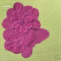ZSY Patchs de fleurs 3D rose vif en perles, appliques perlées faites à la main à coudre sur tissu non tissé en feutre pour vêtements, chaussures, sacs, chapeaux, robes de mariée