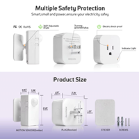Kits de Enchufes con Sensor de Movimiento Inalámbrico Estándar de EE. UU. de 10 A, Interruptor con Sensor PIR Mini sin Cables, Encendido/Apagado Automático de Dispositivos Eléctricos