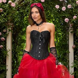 Корсет-топ с цветочным узором и кружевом, утягивающий талию, больших размеров, с косточками, в викторианском стиле, для женщин - Product Image 6