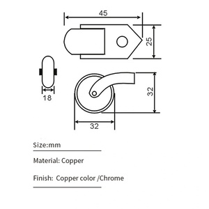 ULK 1 Polegada Castor Wheel Pequenos Móveis De Latão Rodízios Para Cama - Product Image 5