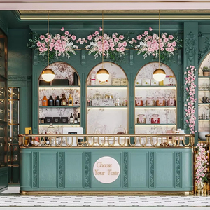 Comptoir de bar de café personnalisé Design Table de restaurant commerciale Comptoir de café de caisse en bois personnalisé - Product Image 1