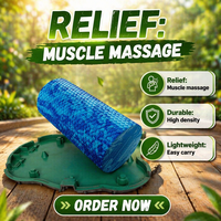 Rouleau de massage en mousse EVA haute densité à texture goutte d'eau, solide et creux, pour relaxation musculaire, yoga, Pilates, durable