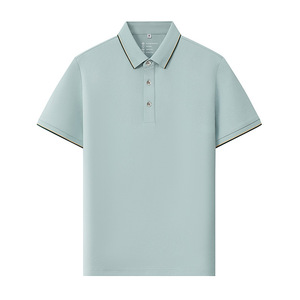 Camisa Polo de Color Sólido, Poliéster, Manga Corta, Ribete en Contraste, Uso Diario - Product Image 1