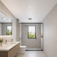 Panel de Techo para Baño de PVC Blanco Mate, Resistente al Moho, Comercial, WYRAX