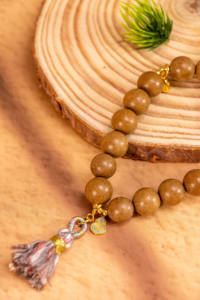 Wholesale Unisex Classic Bohemian Natural Incense Beads Golden Grey Agate <b>Bracelets</b> Tassel Teardrop Charm <b>Healing</b> Reiki Woven - Product Image 2