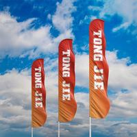 Drapeau publicitaire rectangulaire personnalisé pour la plage et l'extérieur, en polyester, impression numérique, mât en fibre de verre, utilisation promotionnelle