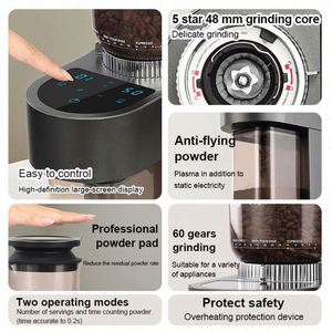 เครื่องบดเมล็ดกาแฟอัจฉริยะรุ่นใหม่ ขนาด 51/58 มม. ระดับมืออาชีพ 110V 220V เครื่องบดกาแฟเอสเพรสโซเชิงพาณิชย์สำหรับใช้ในบ้าน - Product Image 6