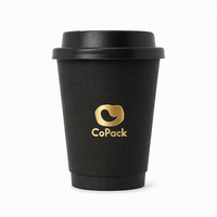 Gobelet en papier à double paroi jetable, revêtement PE, gobelet à café biodégradable, logo personnalisé, gobelet à emporter pour boissons chaudes