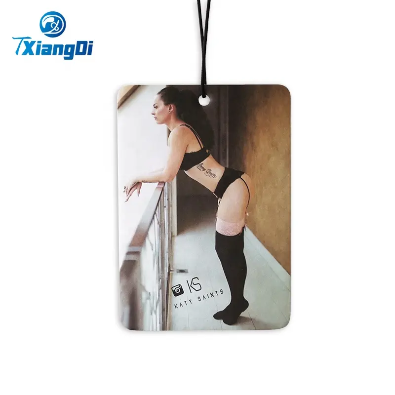 Promotional Eco-friendly Custom Shape Sexy Woman Cheap Little Paper Car Air Freshener Hanging