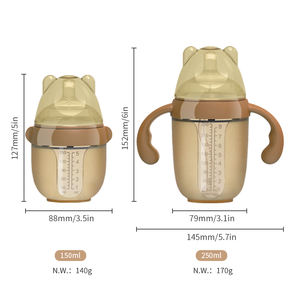 Fabricant d'équipement d'origine Ensemble de biberons en silicone sans BPA personnalisés, capacité de 150ml avec motif imprimé pour les bébés de 0 à 12 mois - Product Image 6