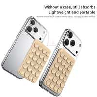 Support de téléphone portable imperméable et portable, antidérapant, en silicone véritable, avec aspiration magnétique, support de téléphone flexible à aspiration magnétique pour miroir
