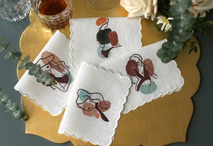 Servilletas de Cóctel de Lino con Diseño de Mujer Hermosa – Servilletas Reutilizables 100% Lino Natural, Diseño Artístico Elegante para Bar, Fiesta - Product Image 2