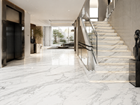 Dalles de marbre Calacatta Venato pour comptoirs de cuisine, meubles de salle de bain, escaliers, tables basses et panneaux muraux grand format