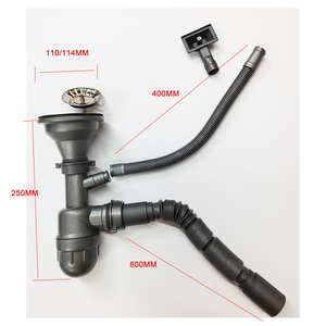 Prezzo di fabbrica singolo lavello da cucina sifone tubo scolapiatti con P trappola per bottiglia salvaspazio singolo filtro lavello - Product Image 1