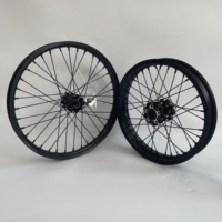 Ensemble de jantes à rayons noirs à tirage droit solide 16x2.15 avec moyeu arrière anodisé noir pour pièces de motocross tout-terrain Surron Light Bee
