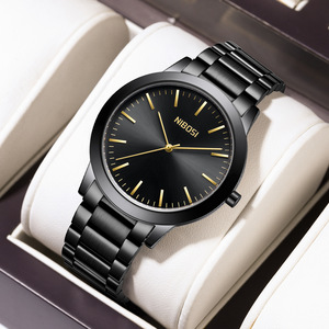 Montre à quartz pour homme de haute qualité importée - Bracelet en acier massif ultra-fin de luxe Vente en gros d'usine Montre-bracelet minimaliste - Product Image 1
