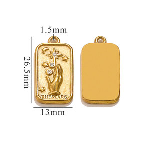 Bijoux personnalisés en acier inoxydable 316L, pendentifs et breloques tendance, cartes de tarot 3D pour la création de bracelets et colliers. - Product Image 5