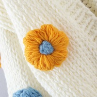 Fournisseur en gros de cardigan en tricot pour femmes, à manches ballon, boutonné sur le devant, à motif floral, veste en tricot tendance