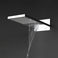 Pommeau de douche 4,3 pouces, grande pluie, douche à 4 fonctions, salle de bain, ensemble de douche thermostatique, douche encastré