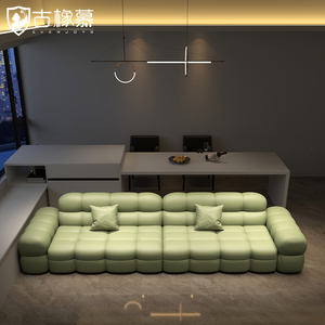 Green Puff Dongguan Genuine Leather Set Modern Minimalism Living Room Movable <b>Sponge</b> 2024 New Small Apartment 2415 Genuine Leath - Product Image 3