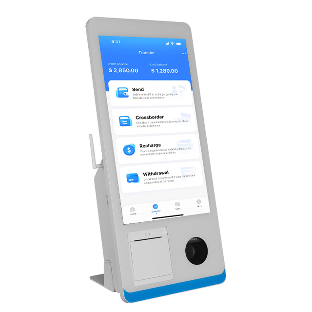 Self-Service Payment Kiosk 15.6'' Desktop POS Cash Register Touch-Free Win10 Support SDK Function for Sales