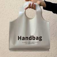 Moda popüler özel Logo renkli kolu halat PE T-shirt plastik kılıf çanta için giysi ambalajı alışveriş