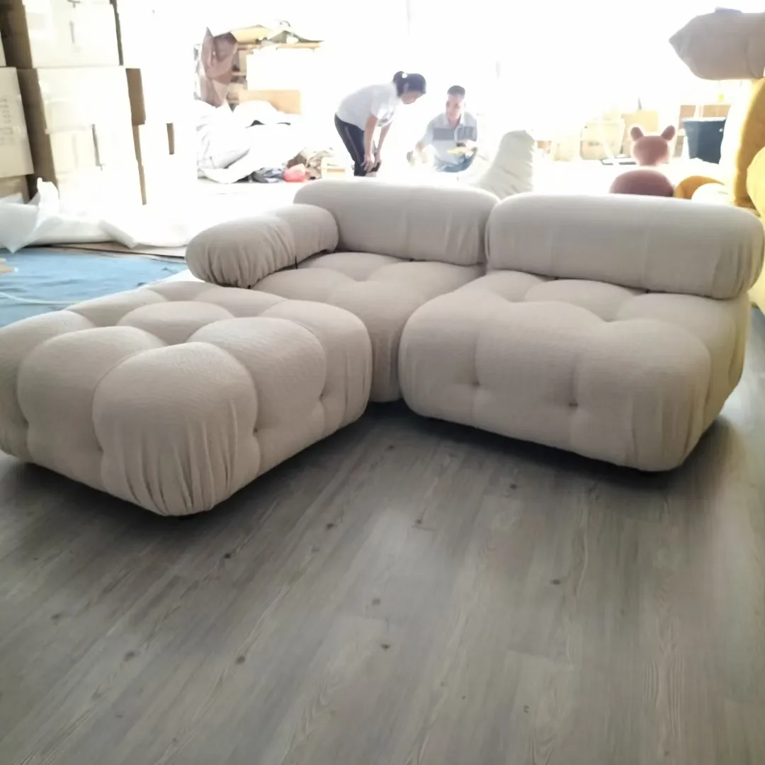 Fábrica nórdica L forma secional sofá com combinação modular otomano veludo Modular sofás sofá longo Mario Bellini Design