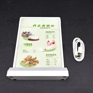 Hai mặt hình chữ nhật LED hộp đèn máy tính để bàn có thể sạc lại tùy chỉnh kích thước <span class=keywords><strong>menu</strong></span> Poster khung văn phòng thanh Nhà xe công ty Mall - Product Image 5