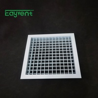 Grille de Diffusion d'Air Carrée Moderne à Double Couche et à Lamelles Rotatives à 360° en Alliage d'Aluminium pour Systèmes CVC de Sous-sol