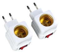 Ampoule à LED E27, support de base de prise, adaptateur de prise UE, interrupteur marche/arrêt