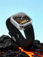 Montre-bracelet squelette automatique mécanique de luxe pour homme, marque célèbre Forsining, livraison rapide, cadran carré phase de lune