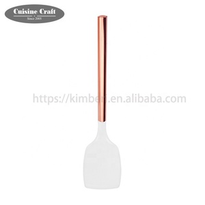 Hot Selling Silicone <strong>Kitchen</strong> <strong>Accessories</strong> 5pcs White Nylon <strong>Kitchen</strong> Cooking Utensils Set with Coating <strong>Copper</strong> Handle - Product Image 2