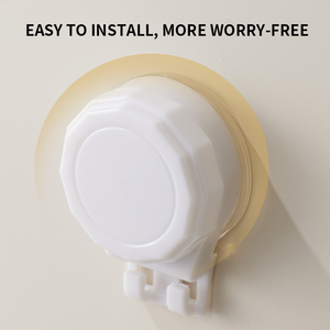 吸盘式淋浴收纳架浴室收纳架，采用 PET 材料，带壁挂式挂钩和导轨 - Product Image 1