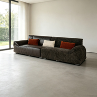 Ensemble de canapés sectionnels carrés modernes avec rembourrage en éponge, design à dossier bas pour les petits salons et les maisons au style épuré