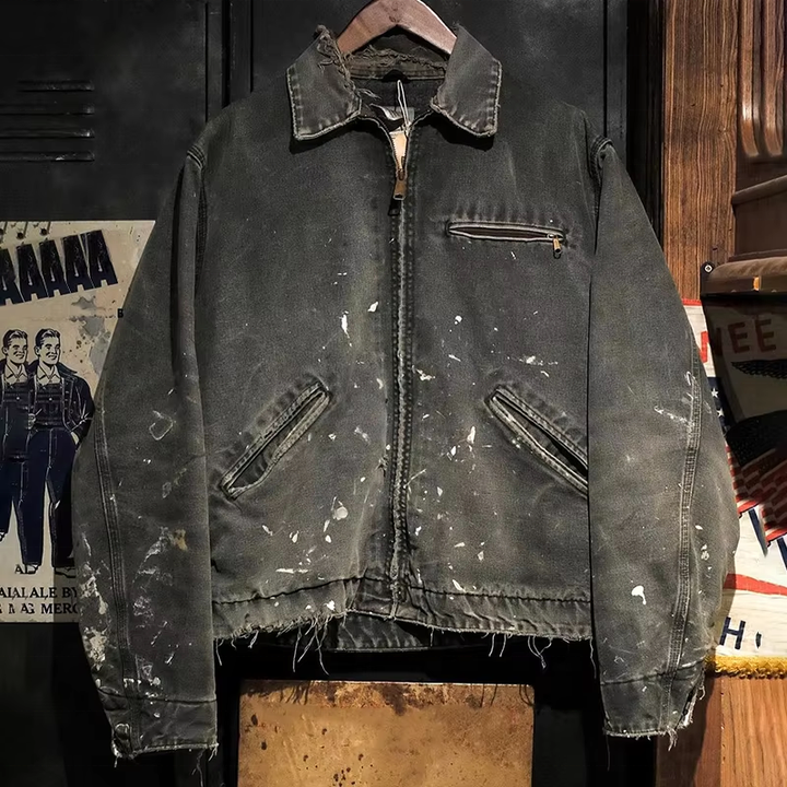 Best Selling Paint Splatter Jacket Men's Streetwear Denim Design