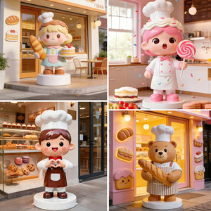 Letrero de Fibra de Vidrio con Escultura 3D Personalizada y Atractiva para Cafetería de Postres, con Diseño Artesanal y Marca de Panadería - Product Image 5