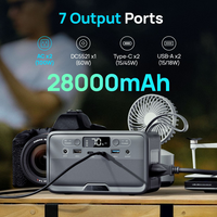 Générateur solaire portable 100W avec prise AC, charge rapide, éclairage de secours extérieur pour le camping et les voyages